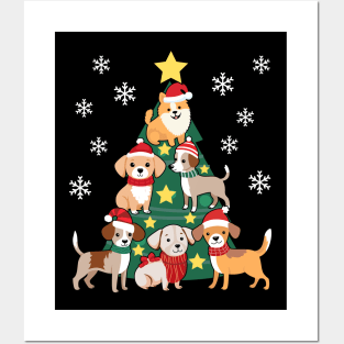 Dog Christmas Tree Funny Dog Lover Gift Posters and Art